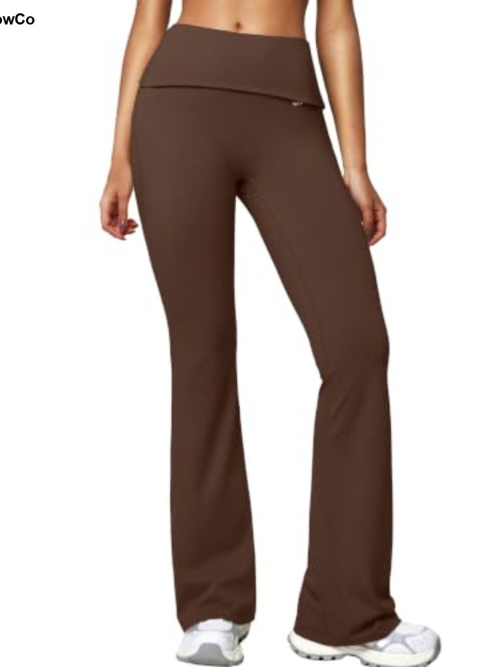 Fold Over Flare Leggings for Tall Women 31" No Front Seam
